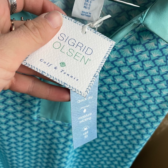 Sigrid Olsen polo golf seashell pattern top - Picture 5 of 6